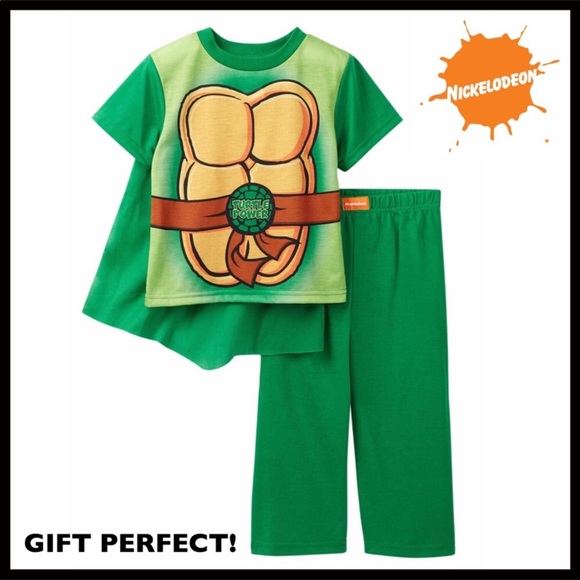 TEENAGE NINJA TURTLES PAJAMAS PJS CAPE SLEEP SET A2C - Picture 6 of 6